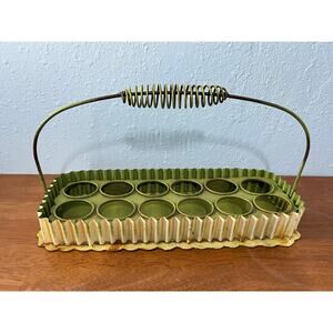 VTG Metal Egg Holder Mini Bottle Holder Farmhouse Cottage Core Rustic Easter